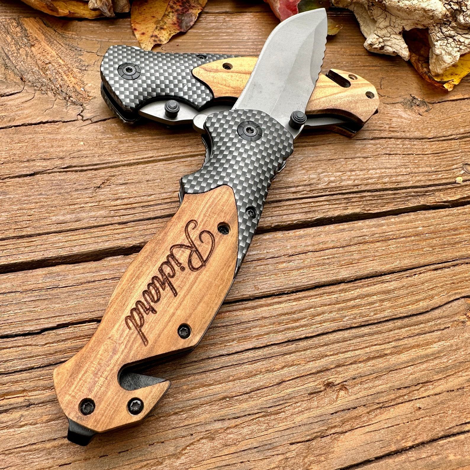 Engravable Pocket Knife for Fishermen The Interesting  Item for Hunters and Outdoor Enthusiasts