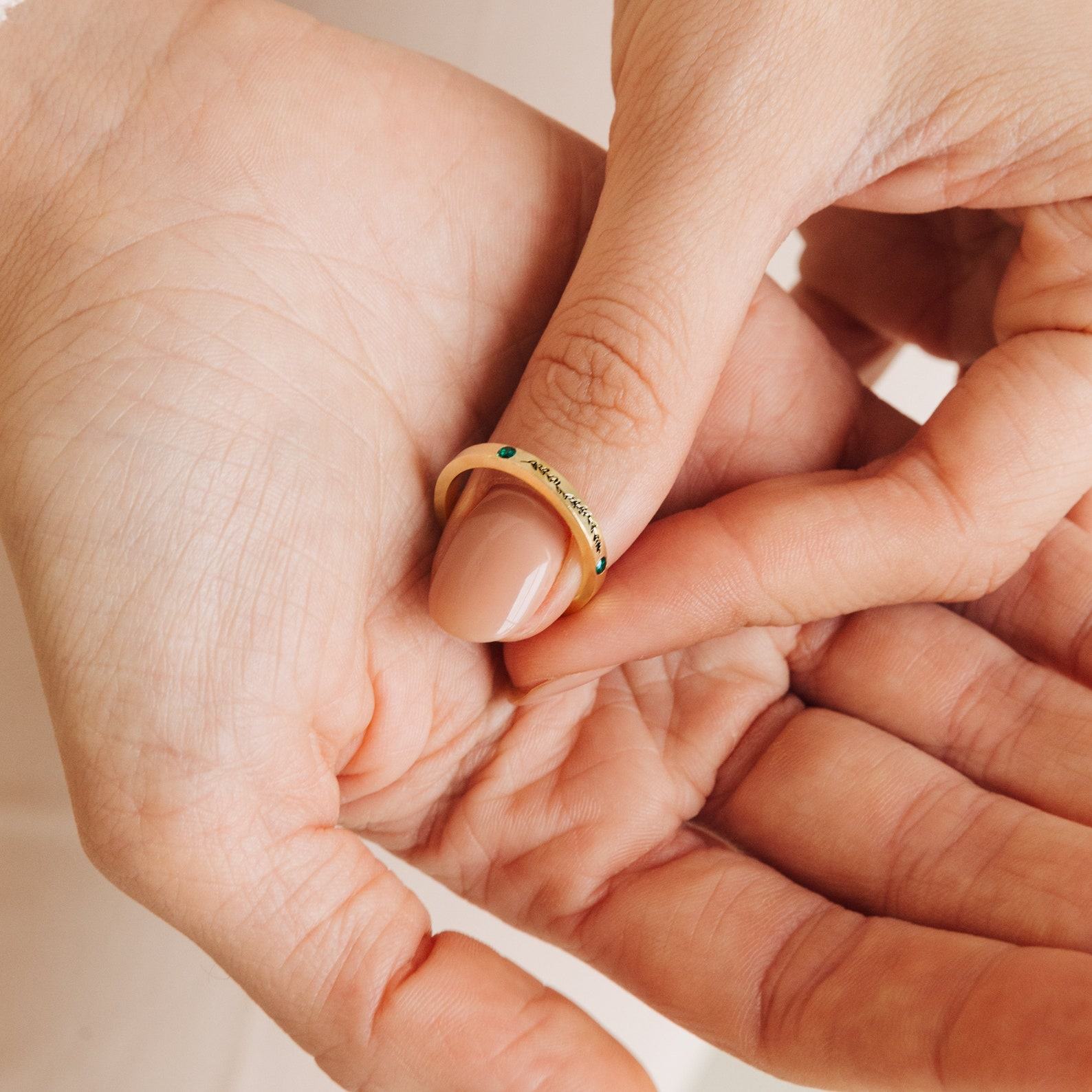 Engraved Floral Birthstone Ring A Timeless Treasure for Mom