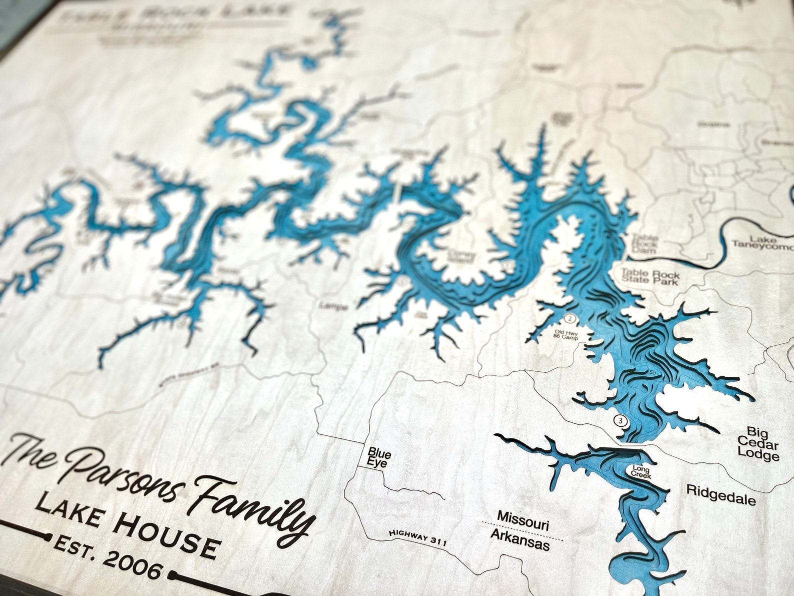 Engraved Lake Map Capture Your Waterfront Memories in Wood - Image 3