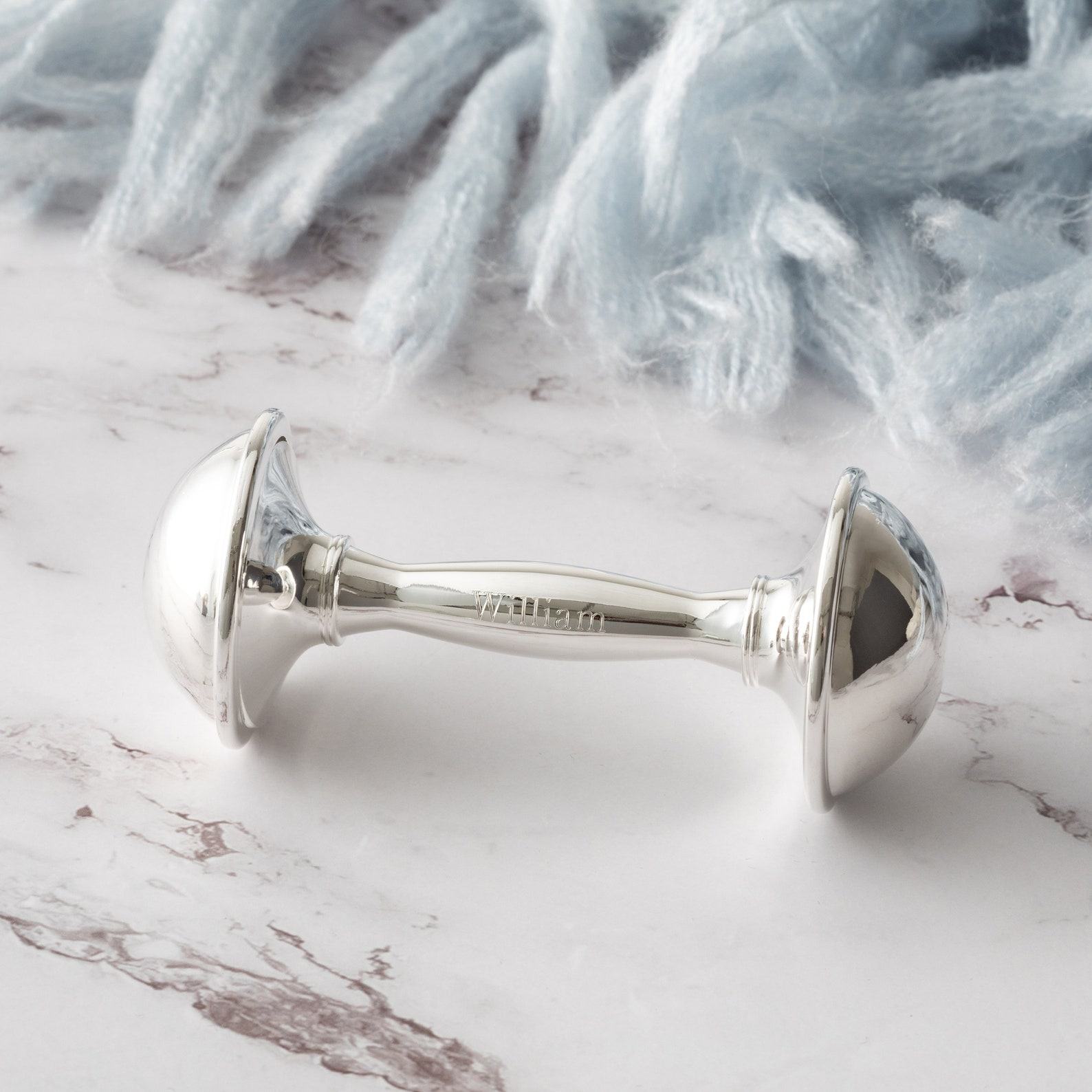 Engraved Silver-Plated Rattle A Cherished Keepsake for Your Little One’s Special Day