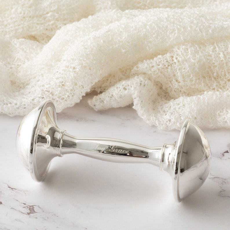 Engraved Silver-Plated Rattle A Cherished Keepsake for Your Little One’s Special Day