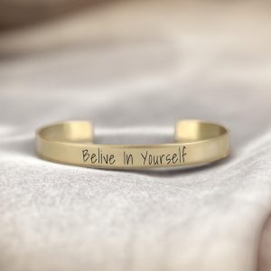Engraved Text Bracelet Personalize Your Style with a Delicate Open Cuff