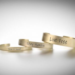 Engraved Text Bracelet Personalize Your Style with a Delicate Open Cuff