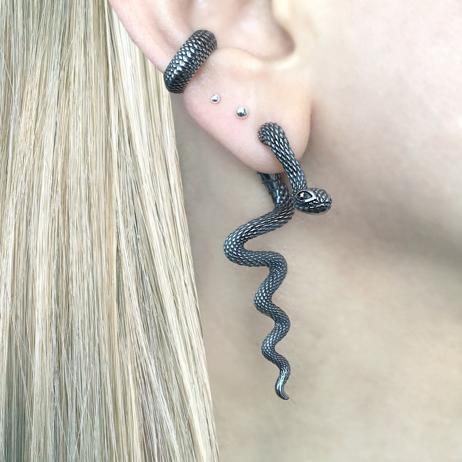 Enigmatic Serpent Front and Back Snake Ear Jackets for a Gothic Allure