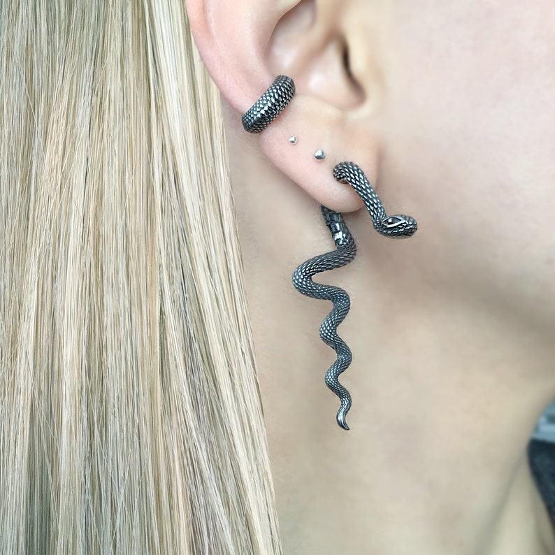 Enigmatic Serpent Front and Back Snake Ear Jackets for a Gothic Allure