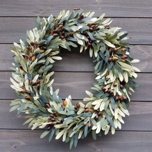 Enliven Your Abode with Our Timeless Faux Olive Wreath A Year-Round Touch of Nature’s Elegance