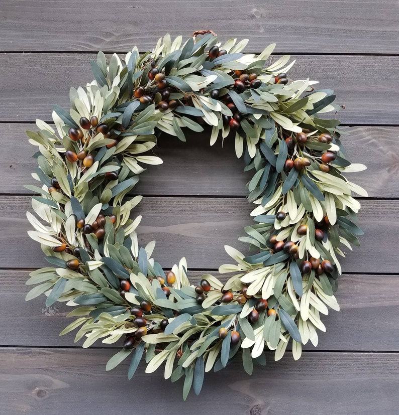 Enliven Your Abode with Our Timeless Faux Olive Wreath A Year-Round Touch of Nature’s Elegance