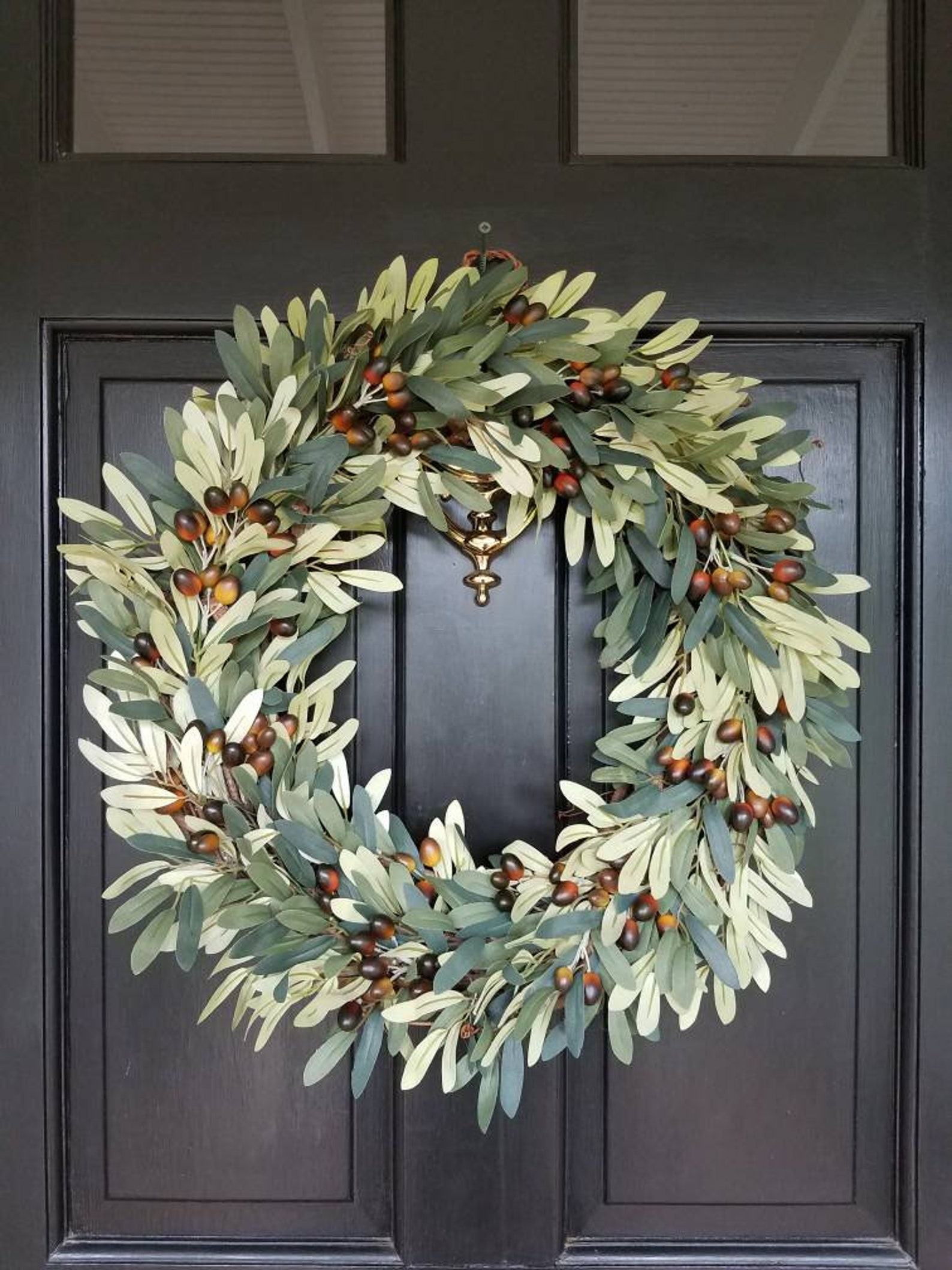 Enliven Your Abode with Our Timeless Faux Olive Wreath A Year-Round Touch of Nature’s Elegance - Image 4