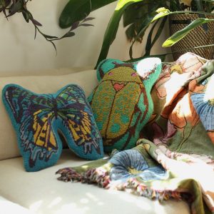 Enliven Your Abode with the Green Beetle Hook Pillow A Botanical Haven for Your Home