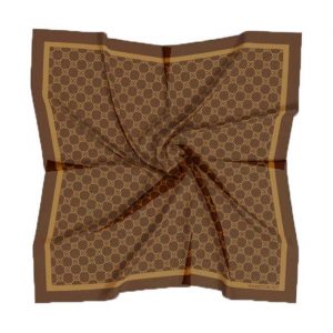 Equestrian Elegance Satin Scarf Adorned with a Horse Bit Motif