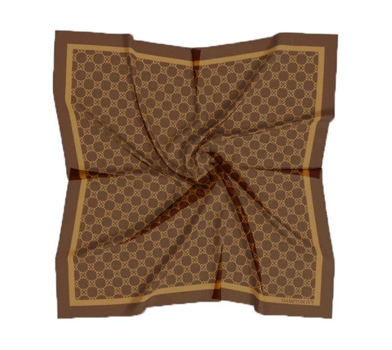 Equestrian Elegance Satin Scarf Adorned with a Horse Bit Motif