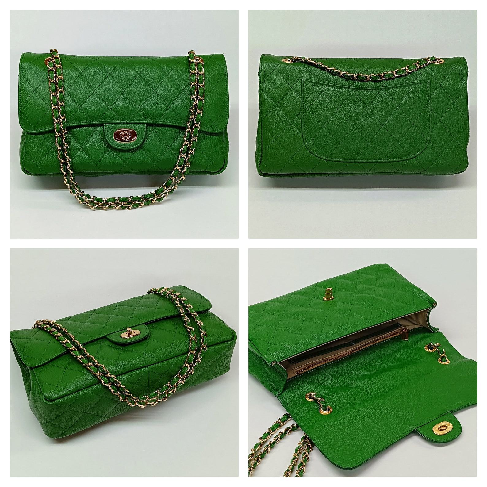 ETERNAL DIAMONDS The Epitome of Elegance – Genuine Leather, Quilted Shoulder Bag, Convertible Crossbody