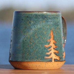 Evergreen Tree Mug Embrace the Tranquility of Nature with Salt of the Earth NC Pottery