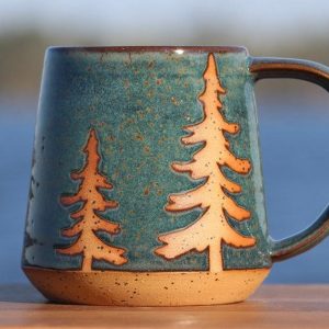 Evergreen Tree Mug Embrace the Tranquility of Nature with Salt of the Earth NC Pottery