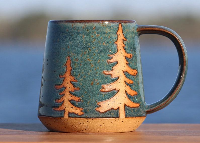Evergreen Tree Mug Embrace the Tranquility of Nature with Salt of the Earth NC Pottery