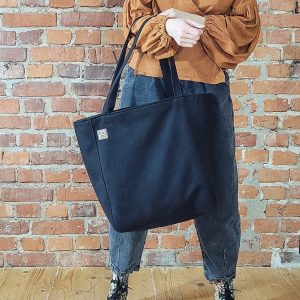 Everyday Black Eco Nubuck Handbag The Perfect Oversized Tote for the Conscious Fashionista