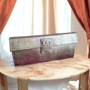 Exclusive Blue-Green Lizard Engraved Italian Leather Wallet XL Size, Unparalleled Craftsmanship