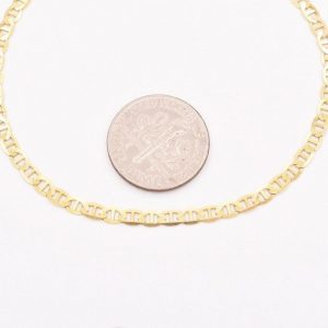 Exquisite 2.7mm Mariner Anchor Link Chain Bracelet in Solid 10K Yellow Gold A Timeless Treasure