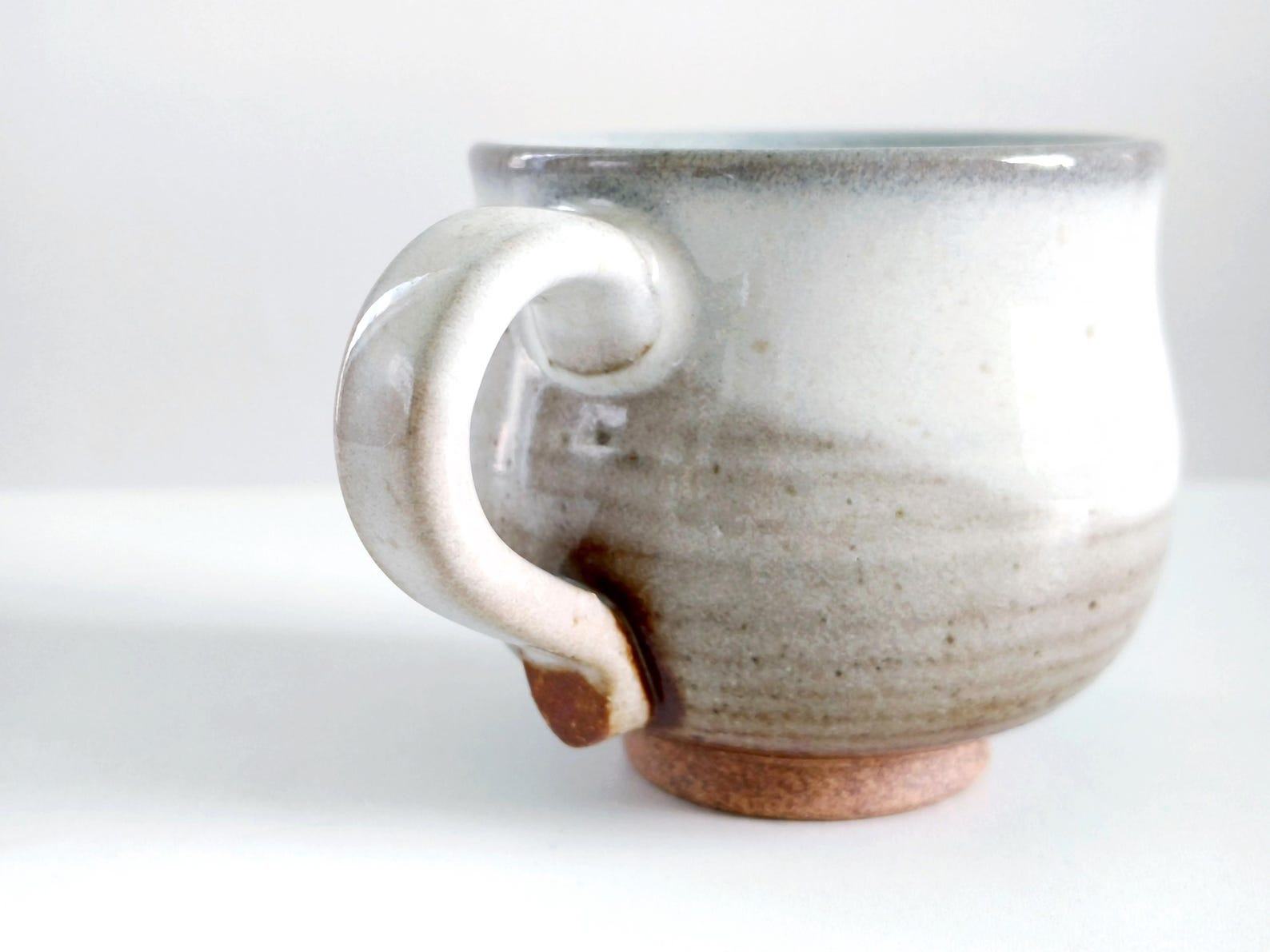 Exquisite 5.1oz Japanese Ceramic Coffee Cup A Symphony of White and Brown - Image 5