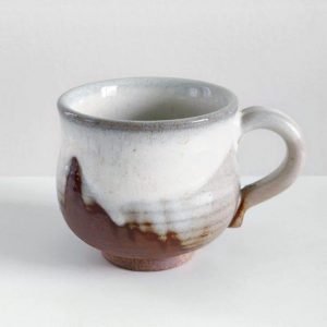 Exquisite 5.1oz Japanese Ceramic Coffee Cup A Symphony of White and Brown