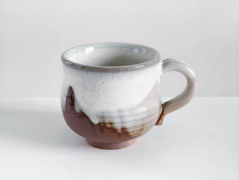 Exquisite 5.1oz Japanese Ceramic Coffee Cup A Symphony of White and Brown