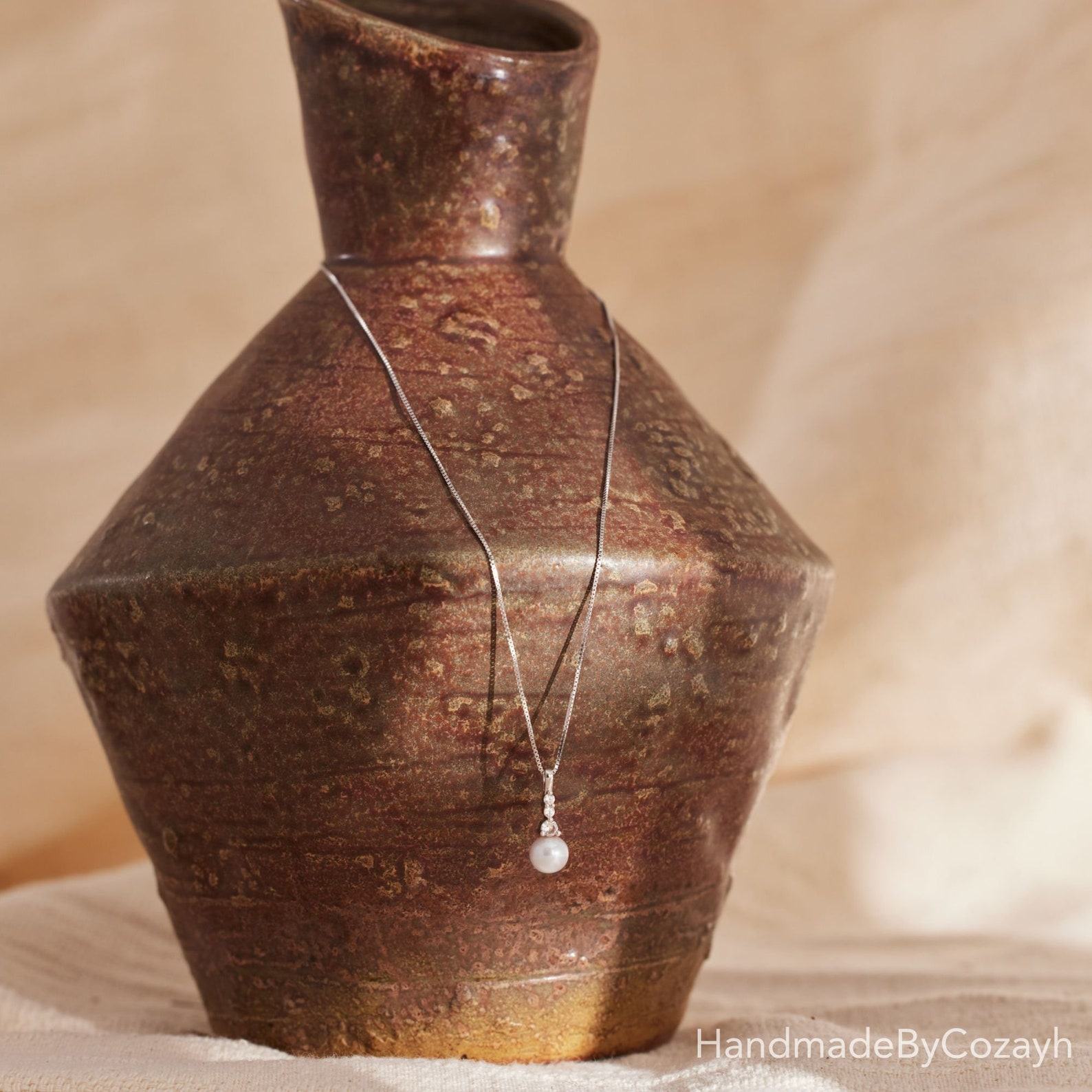 Exquisite 925 Sterling Silver Pearl Necklace with Diamond A Timeless Treasure for Bridesmaids and Weddings