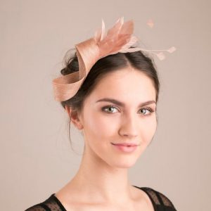 Exquisite Almond Beige Feather Fascinator Adorn Your Elegance with Feminine Grace
