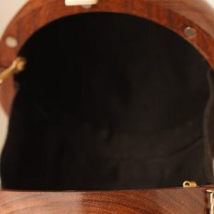 Exquisite Brown Handcrafted Wooden Clutch A Timeless Evening Accessory
