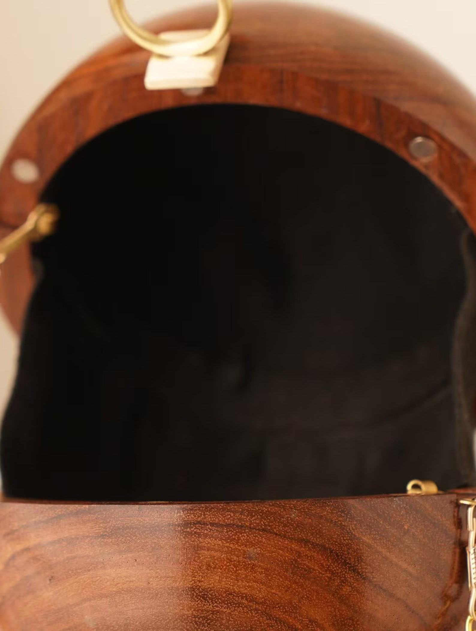 Exquisite Brown Handcrafted Wooden Clutch A Timeless Evening Accessory - Image 6