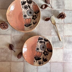 Exquisite Ceramic Duo Salad Bowl and Plates for Culinary Delights and Home Decor