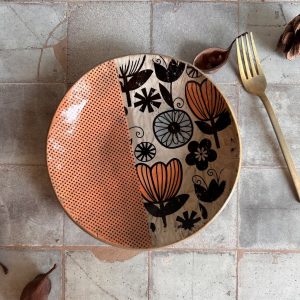 Exquisite Ceramic Duo Salad Bowl and Plates for Culinary Delights and Home Decor