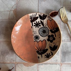 Exquisite Ceramic Duo Salad Bowl and Plates for Culinary Delights and Home Decor