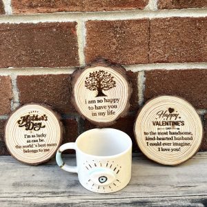 Exquisite Ceramic Mug with Custom Wood Slice Item Box A Timeless Treasure for Coffee and Tea Aficionados