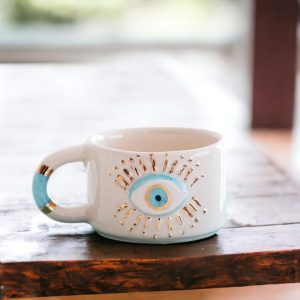 Exquisite Ceramic Mug with Custom Wood Slice Item Box A Timeless Treasure for Coffee and Tea Aficionados