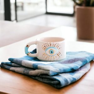 Exquisite Ceramic Mug with Custom Wood Slice Item Box A Timeless Treasure for Coffee and Tea Aficionados