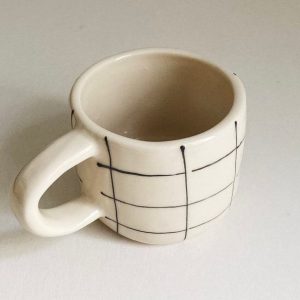 Exquisite Checkered Ceramic Mug A Timeless Treasure for Coffee, Tea, and Matcha Connoisseurs