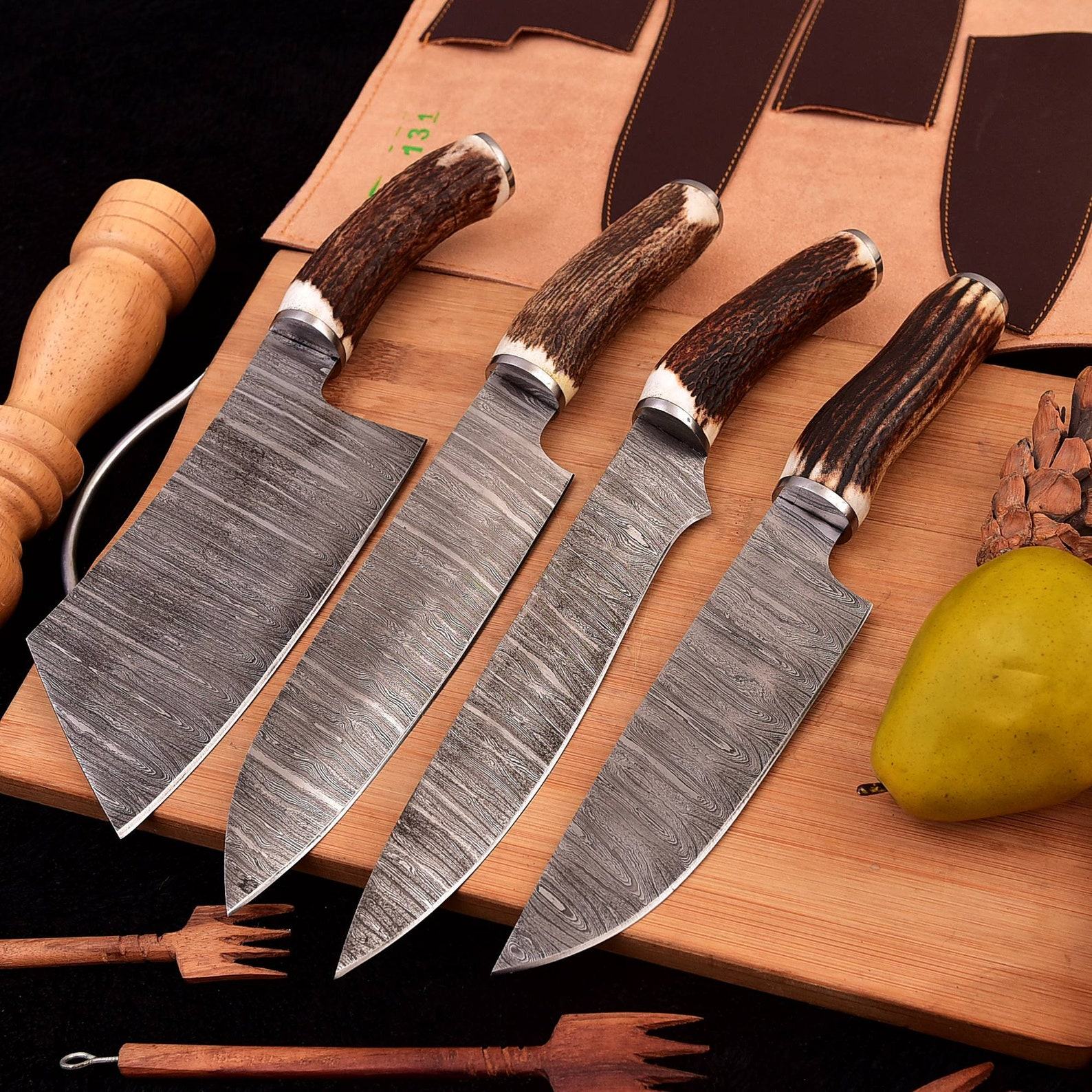 Exquisite Damascus Steel Chef Knife Set Handcrafted Culinary Masterpieces for Unforgettable Occasions