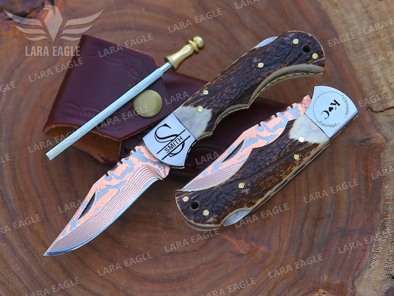 Exquisite Damascus Steel Pocket Knife A Timeless Item for Special Occasions