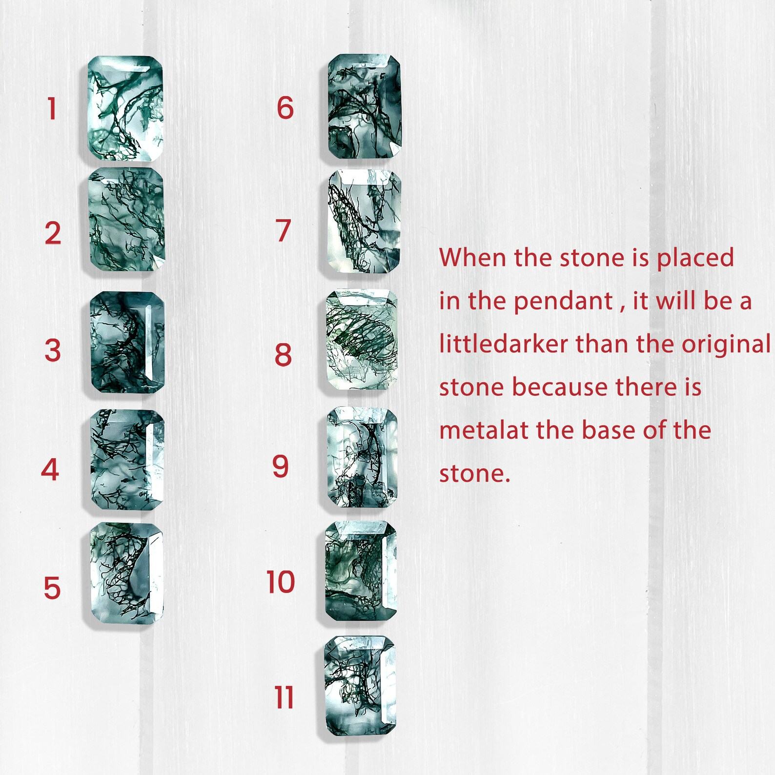 Exquisite Emerald Cut Green Moss Agate Necklace A Timeless Treasure in 14k Yellow Gold