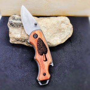 Exquisite Engraved Morel Mushroom Folding Knife A Timeless Item for Nature Enthusiasts