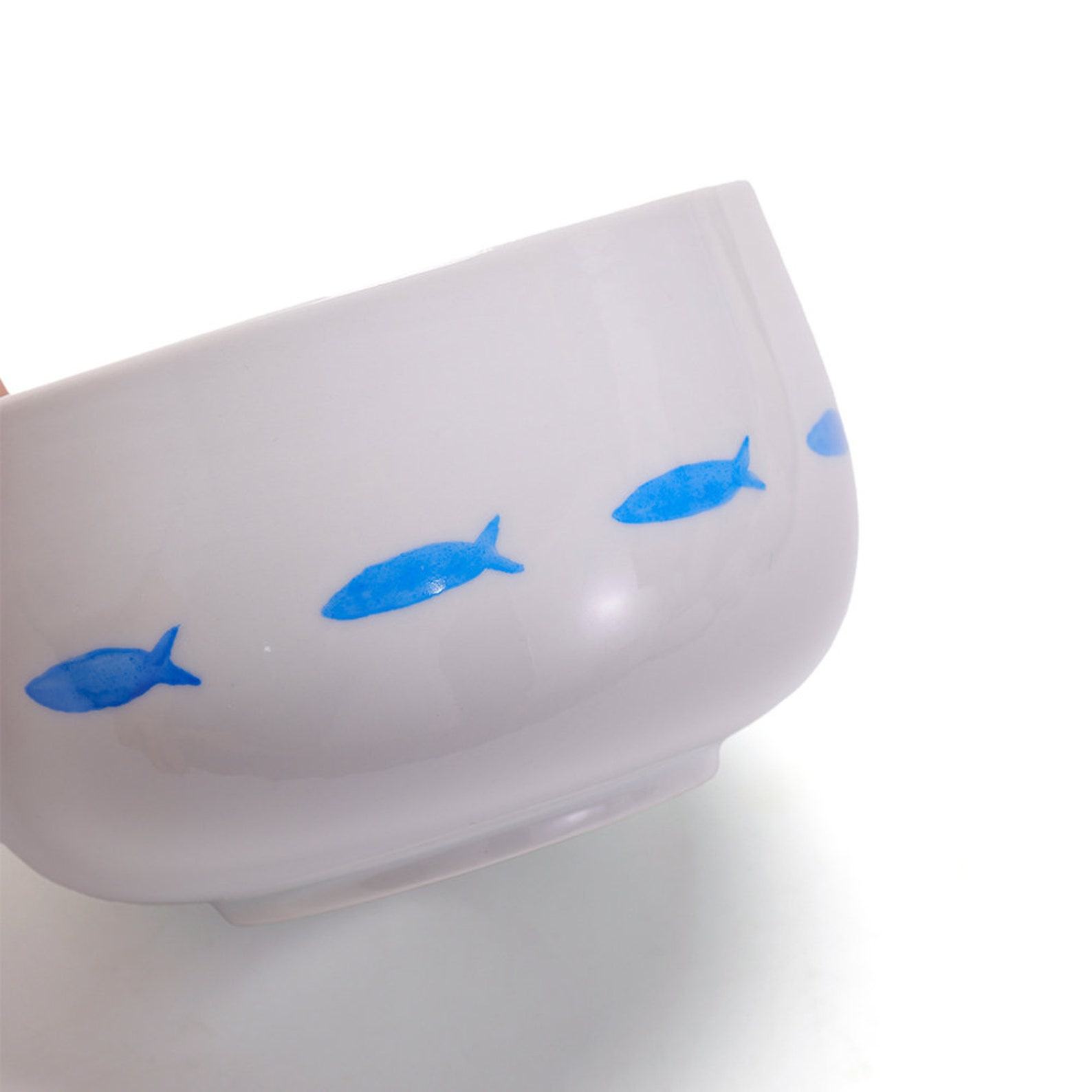 Exquisite Hand-Painted Fish Ceramic Matcha Bowl with Spout Elevate Your Tea Ceremony