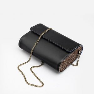 Exquisite Handcrafted Black Leather Sling Bag A Timeless Item for Her