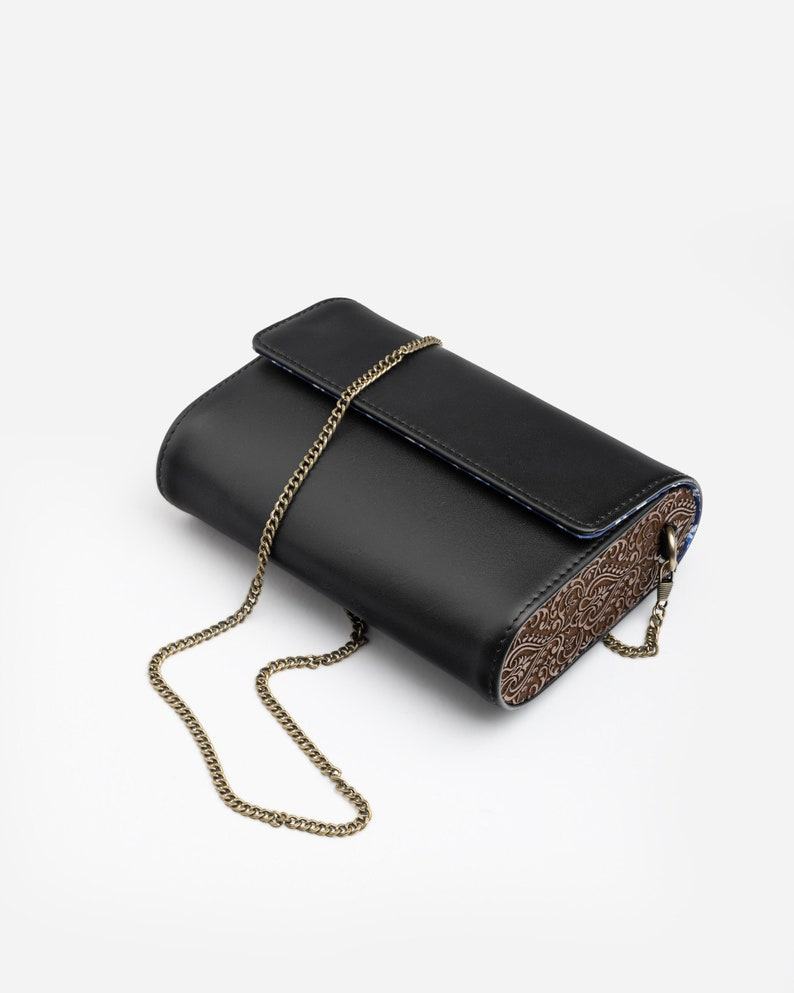 Exquisite Handcrafted Black Leather Sling Bag A Timeless Item for Her