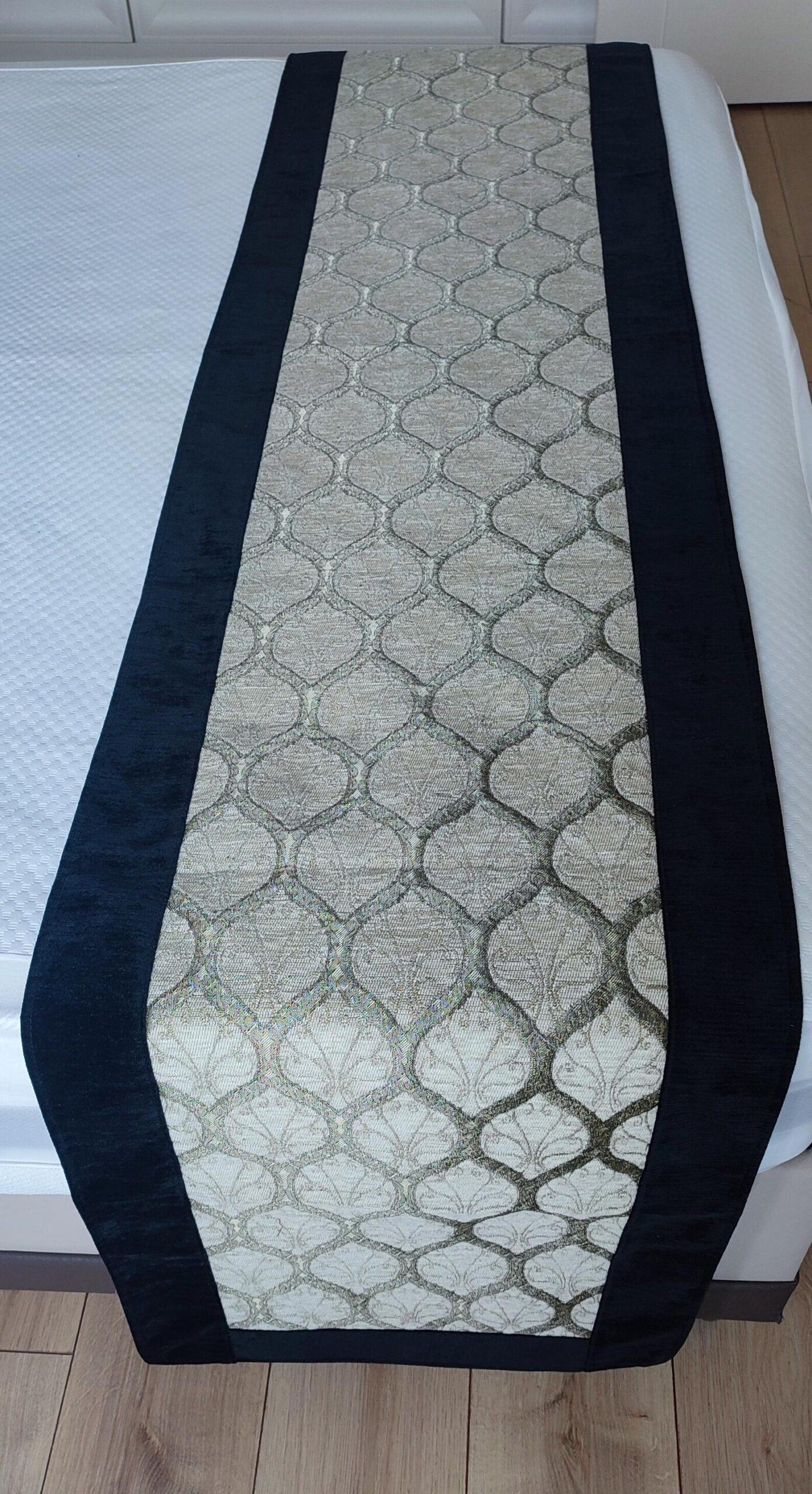 Exquisite Handmade Bed Runner Adorn Your Bedroom with Modern Beige Elegance - Image 6