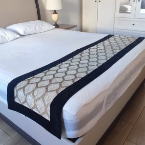 Exquisite Handmade Bed Runner Adorn Your Bedroom with Modern Beige Elegance