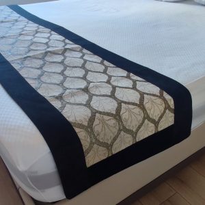 Exquisite Handmade Bed Runner Adorn Your Bedroom with Modern Beige Elegance
