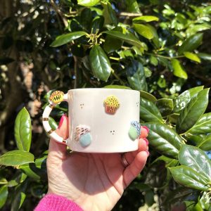 Exquisite Handmade Ceramic Mug with Custom Wood Slice Item Box A Timeless Treasure for Special Occasions