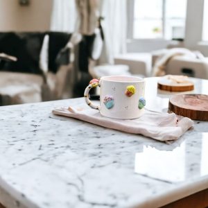 Exquisite Handmade Ceramic Mug with Custom Wood Slice Item Box A Timeless Treasure for Special Occasions