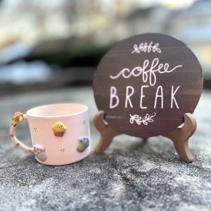 Exquisite Handmade Ceramic Mug with Custom Wood Slice Item Box A Timeless Treasure for Special Occasions