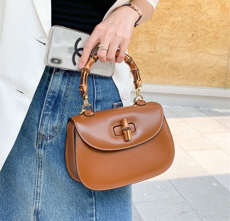 Exquisite Leather Bamboo Joint Handbag A Timeless Accessory for Every Occasion